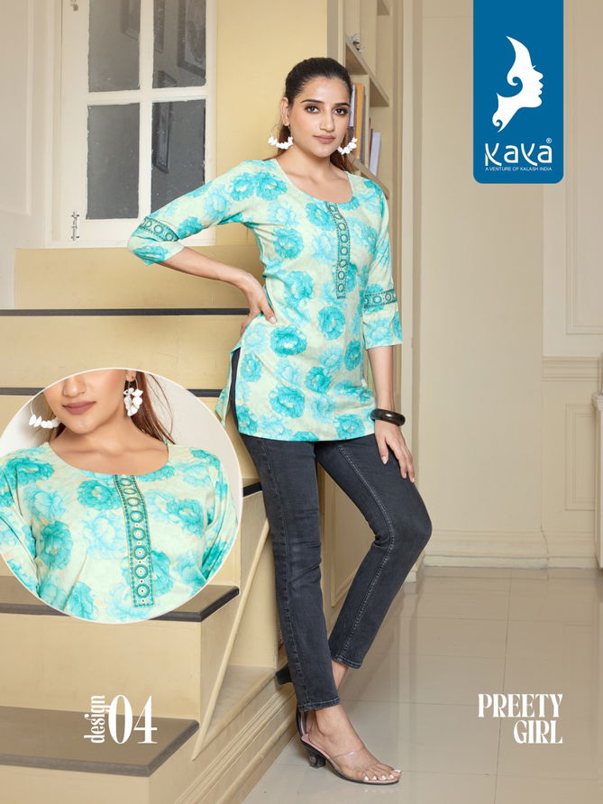 Preety Girl By Kaya Printed Short Top Catalog